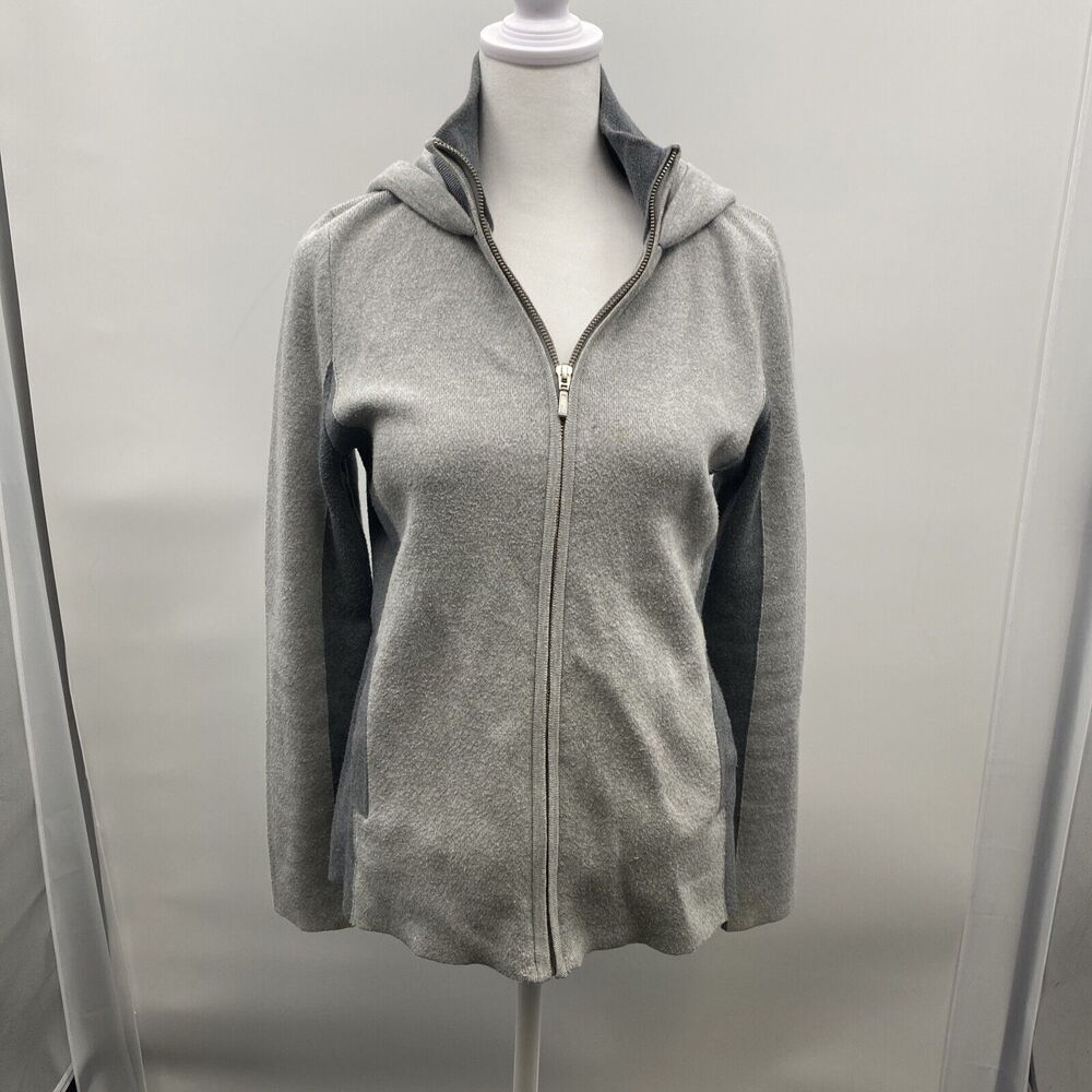 RACHEL ZOE Sweater Womens Small Gray Hoodie Zip Up
